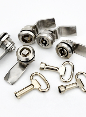 304不锈钢三角锁一字锁MS705锁体18-30-40-50-62翼型配电柜转舌锁