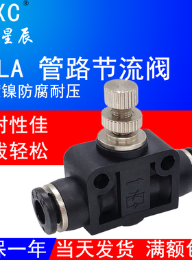 气动管道节流阀SLSA4管路调节阀ASA6调速接头PA8快插RQSM10气管12