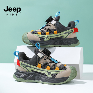 jeep男童运动鞋2026新款春款网面透气防滑儿童户外登山鞋女童跑鞋