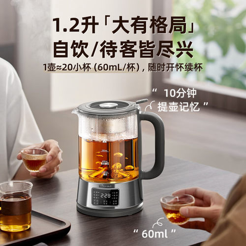 小熊煮茶器316礼盒电茶炉1.2L养生壶喷淋蒸茶泡茶壶ZCQ-D12L6