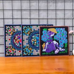 贵州苗绣民族特色茶杯垫手工定制文创旅游纪念品刺绣民族风鼠标垫