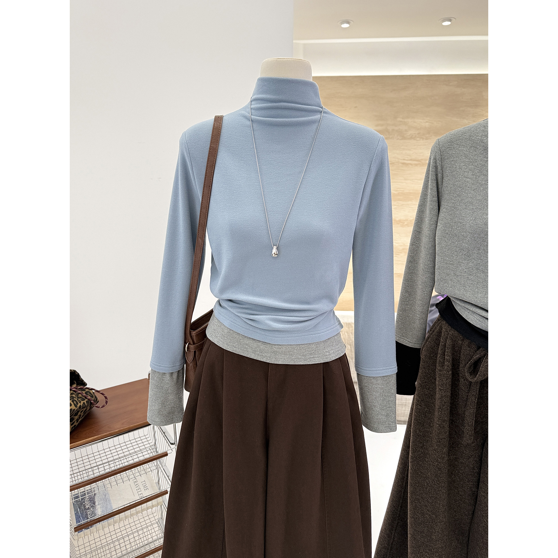 半高领法式高级气质打底衫小众