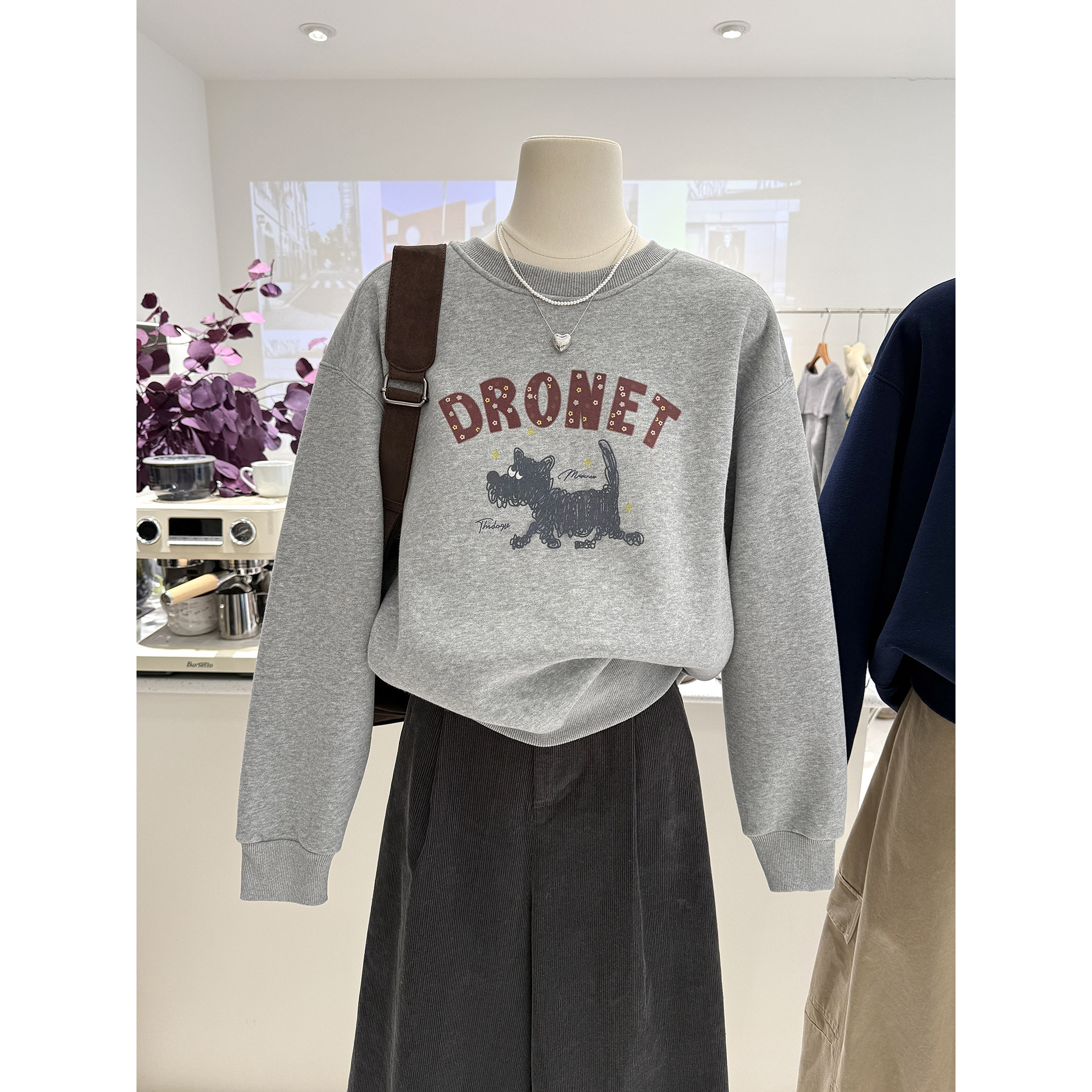 卡通小狗印花加绒加厚保暖卫衣