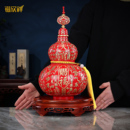 家居客厅玄关装 摆件中式 饰品开业乔迁礼品 天官赐福葫芦 彩铜