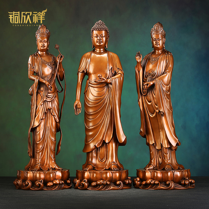 铜欣祥紫铜家居佛堂摆件