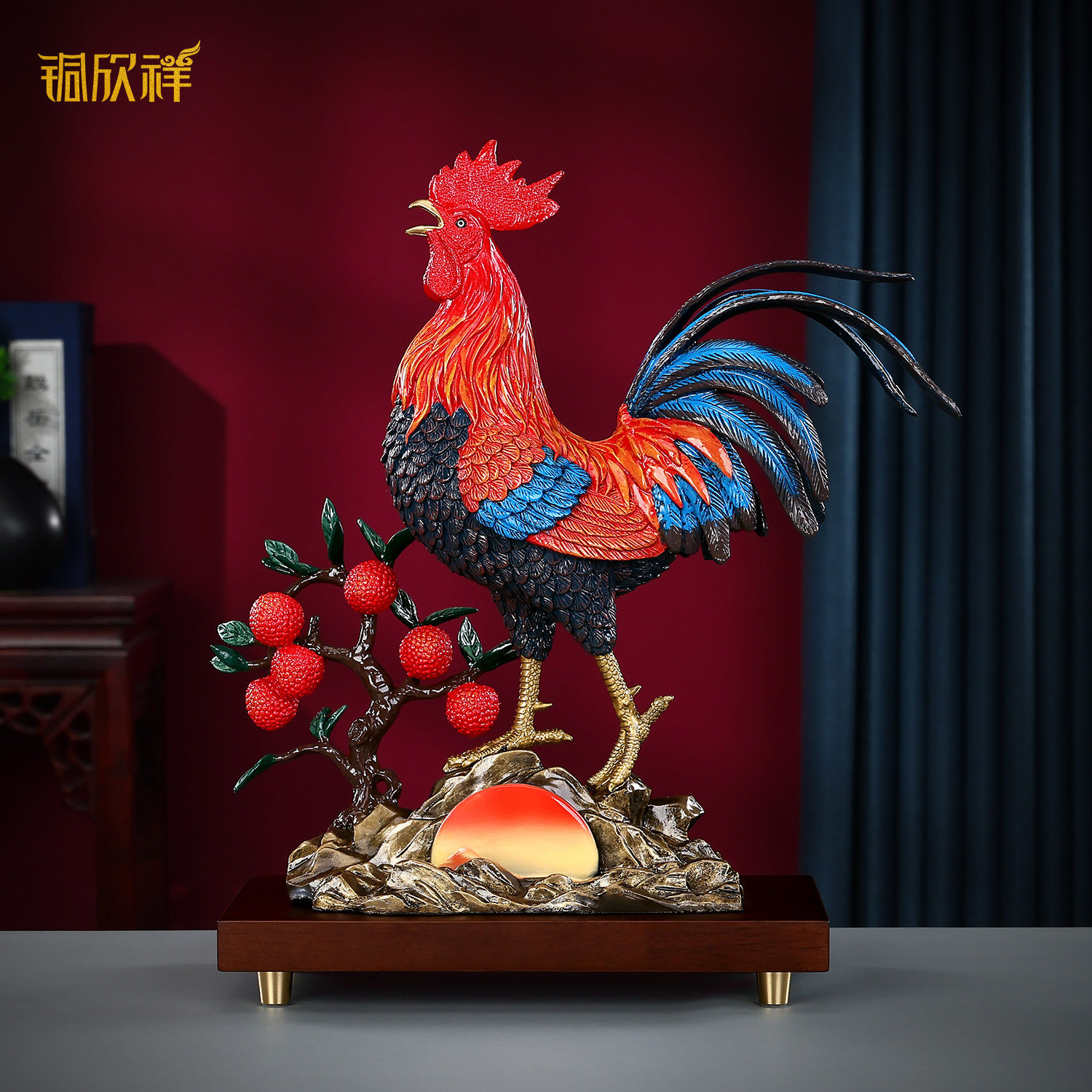 铜欣祥彩铜大吉大利鸡摆件家居办公室生肖鸡开业乔迁商务礼品,家居饰品,装饰摆件,淘宝优惠券,粉丝福利购,淘宝优惠卷