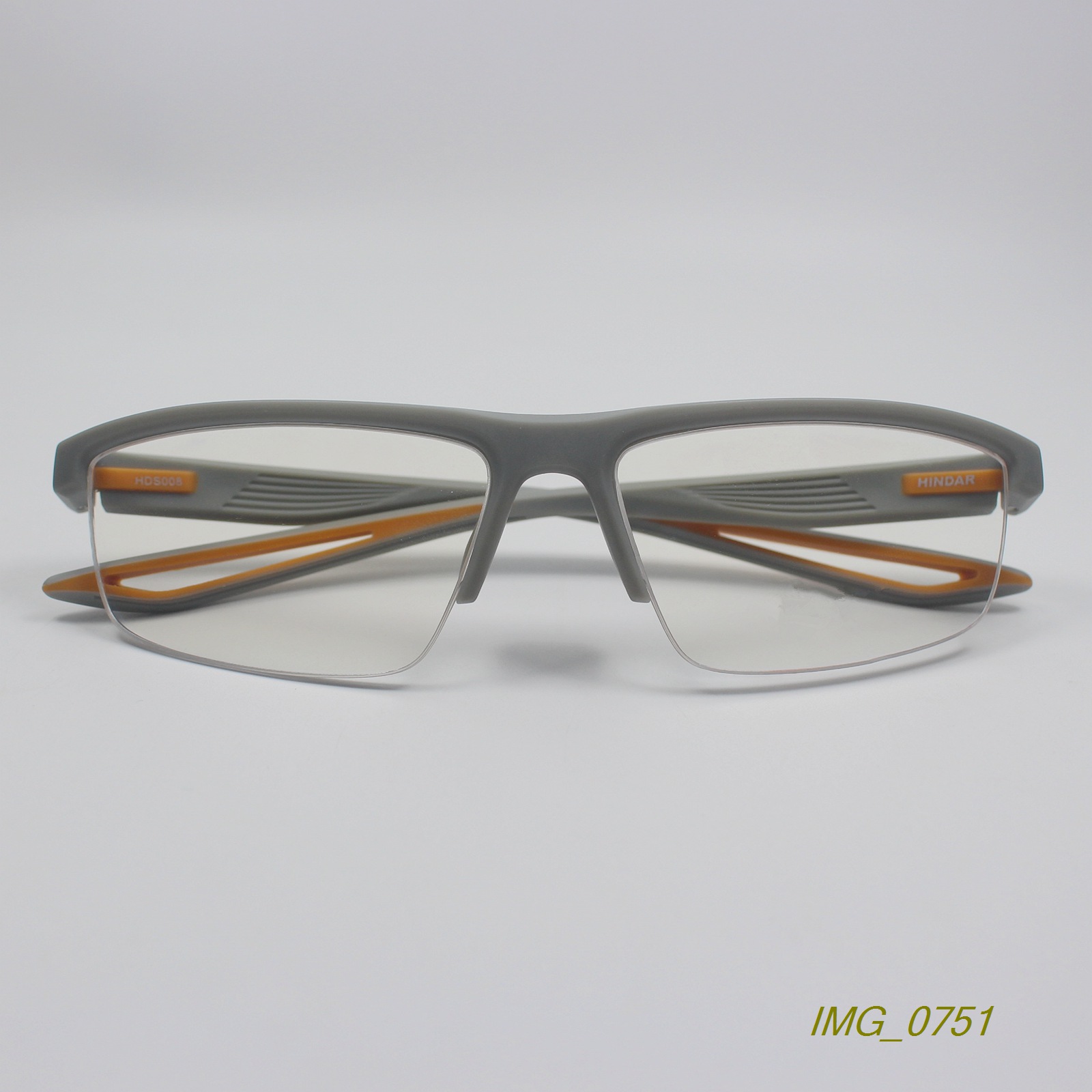 运动款超轻PEI弹性树脂近视眼镜框时尚男女舒适眼镜架灰色HDS008