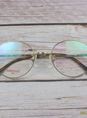 外贸结存男女超轻纯钛椭圆金属复古雕花近视眼镜框眼镜架3色L2027