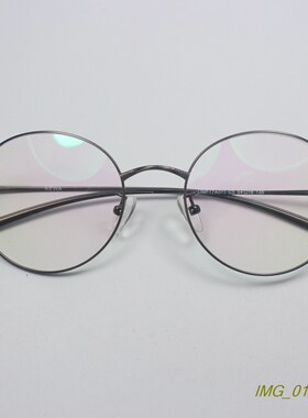 外贸留样椭圆框复古雕花钛合金近视眼镜框女士光学镜架枪灰色A011