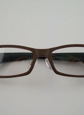正品 正品 木纹板材近视眼镜框 光学眼镜架 外棕内粉色