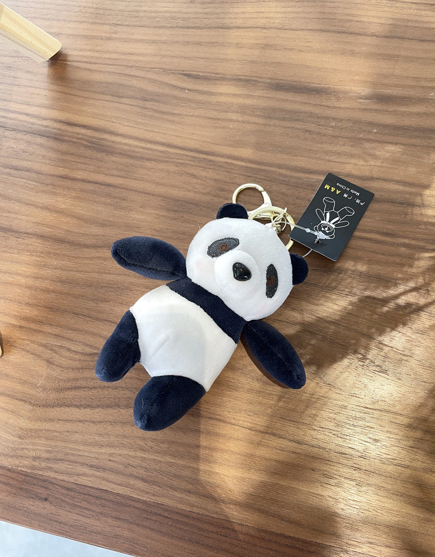 被拎起来的哈士奇胖熊猫小兔毛绒钥匙扣可爱公仔挂饰书包挂件女生