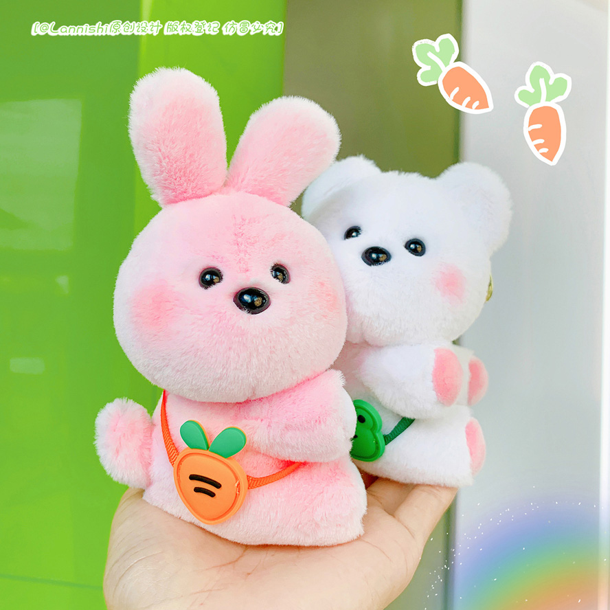 呆萌可爱歪头小动物书包挂件毛绒