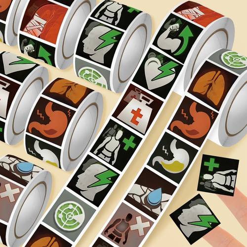 2000贴爆款暗区突围健康系统图标卷卷贴装饰水杯桌面行李箱手机壳