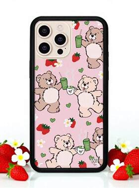 Wildf 手机壳chachamatcha泰迪好友熊适用苹果17Pro手机壳iPhone16/15/14/13ProMax/Plus欧美12防摔保护套wil