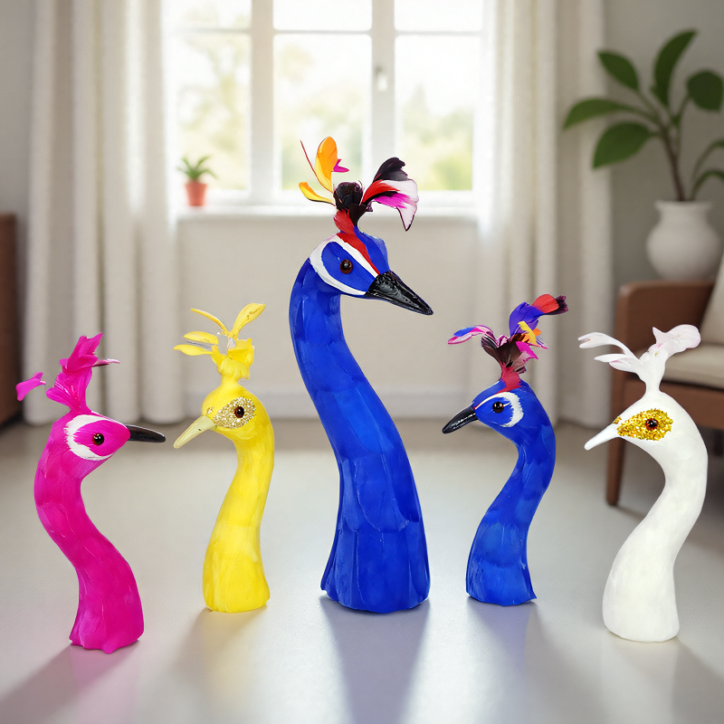 仿真孔雀头模型花艺孔雀宴摆盘