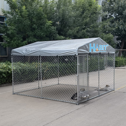 加粗热镀锌钢丝宠物围栏 养狗笼中大型犬勾花网护栏带顶防雨防晒