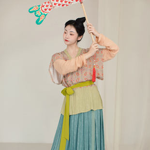 谜阿凰仿花罗霁荷汉服半身裙女小个子春夏改良国风日常百搭通勤款