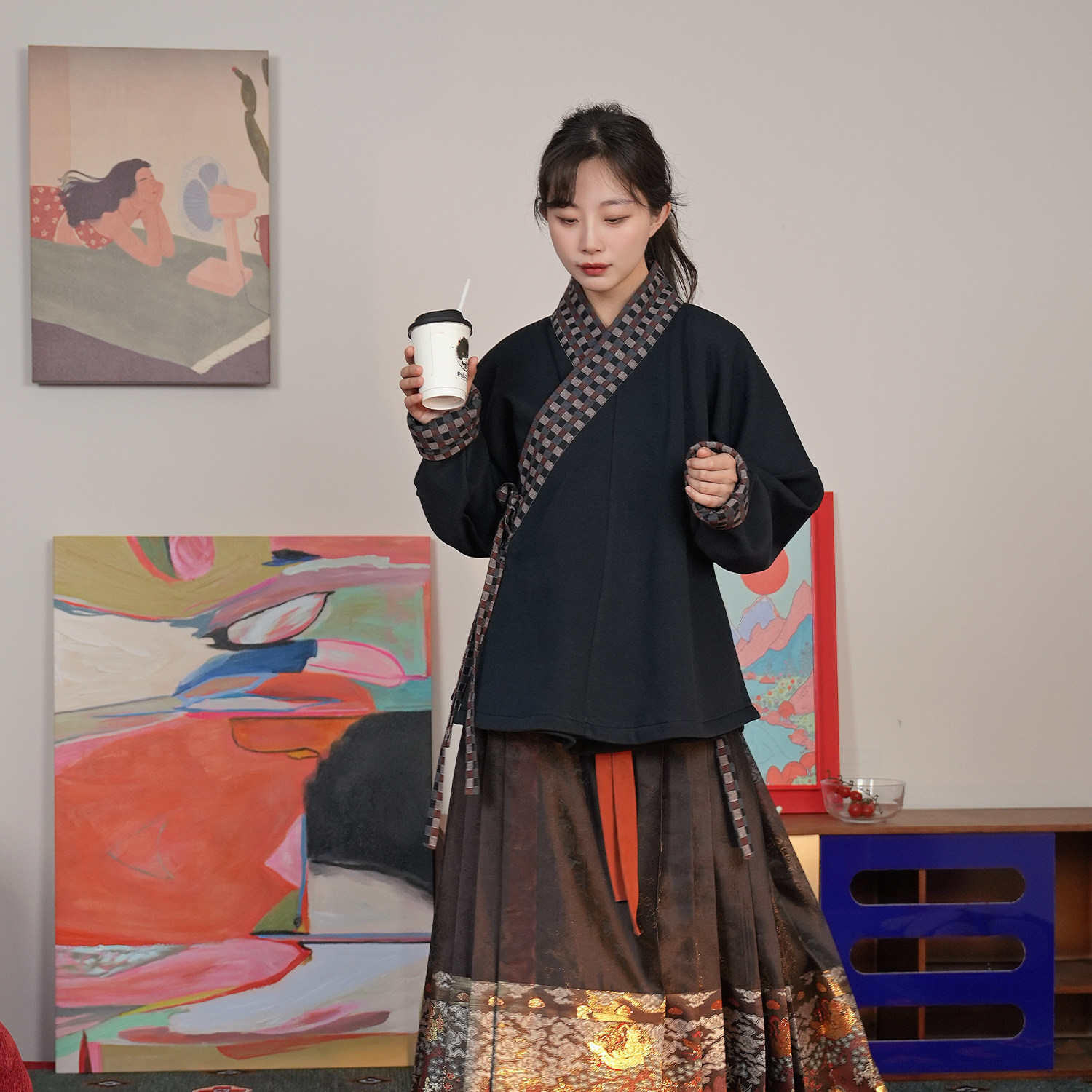 谜阿凰【鹿吟空谷马面裙】原创汉服织金半身裙秋冬国风日常通勤女,女装/女士精品,汉服半身裙,淘宝优惠券,粉丝福利购,淘宝优惠卷