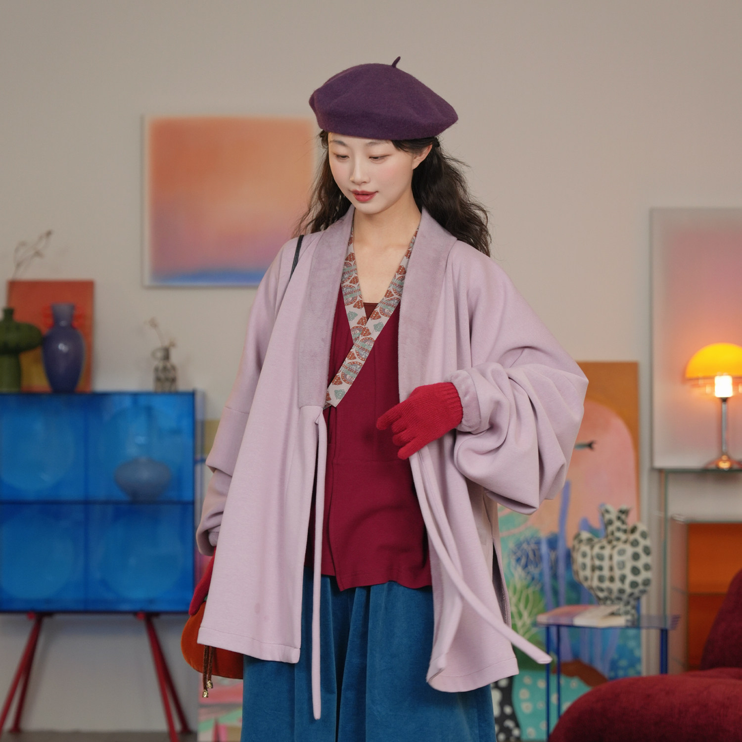 谜阿凰【丁香紫热岩绒】明制加绒上衣日常保暖汉服拜年新年战袍女,女装/女士精品,汉服上装,淘宝优惠券,粉丝福利购,淘宝优惠卷