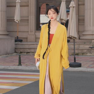 原创国风春夏显瘦汉服上衣女 日常通勤长衫 谜阿凰 银杏梦宋褙子