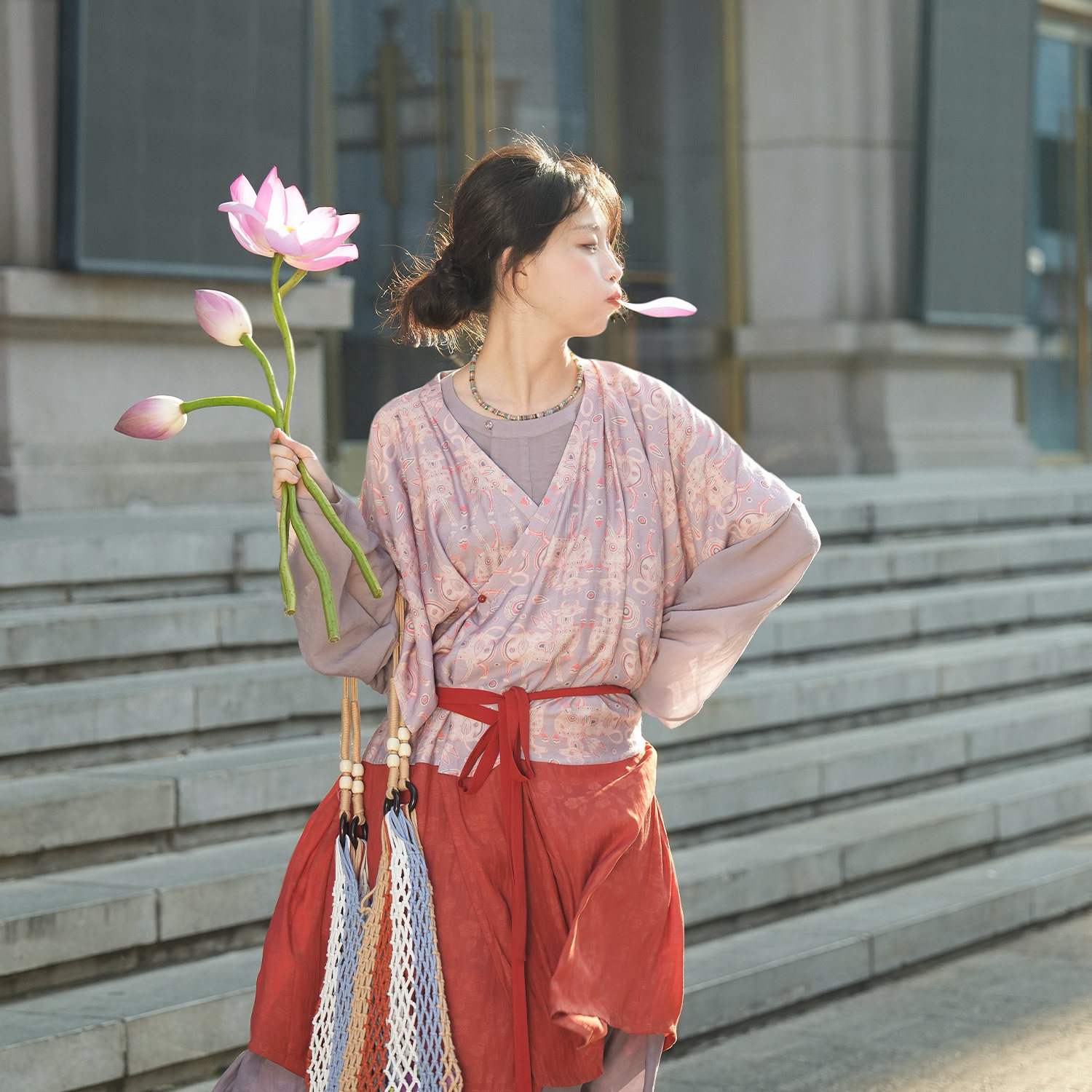 谜阿凰【汉云呈瑞半臂】唐制叠穿汉服上衣大放量圆领衫女秋季新款