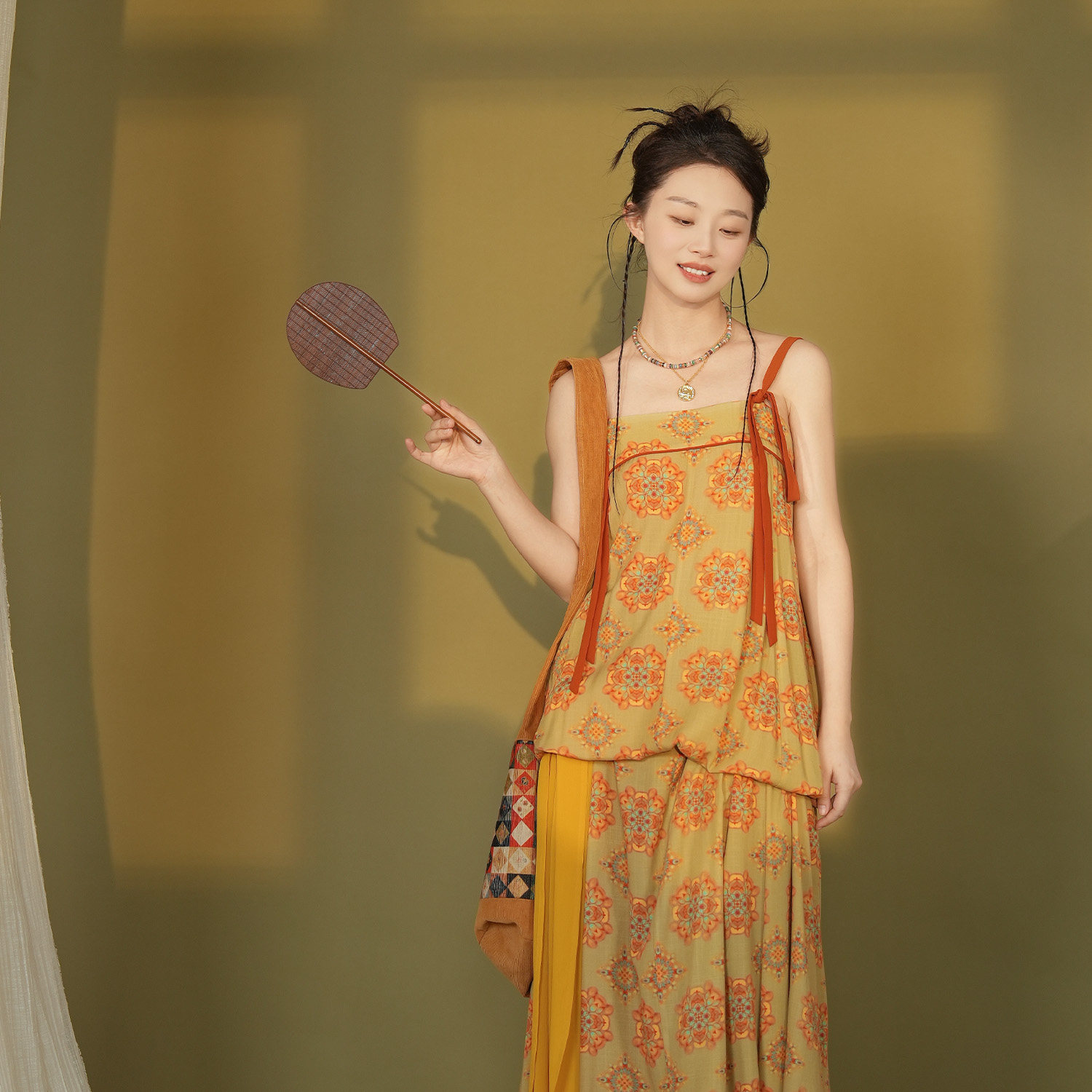 谜阿凰【桃之夭夭八破裙】夏季改良齐胸系带古风汉服连衣裙女新款图片