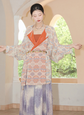 谜阿凰【池禾】原创汉服上衣唐制圆领衫轻薄透气春夏日常通勤女款