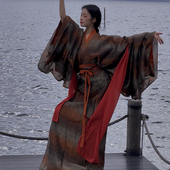 谜阿凰 绝美战国袍汉服舞蹈服女马山楚墓大放量直裾连衣裙 曜灵