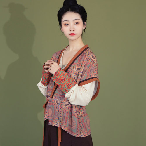 谜阿凰梵因半臂唐制汉服短袖夏女