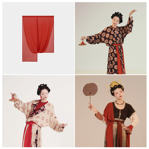 谜阿凰汉服圆领袍长皮带革带百搭