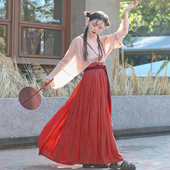 汉服上衣夏季 谜阿凰 短衫 宋制飞机袖 清凉仿花罗褶裙国风 无尽夏