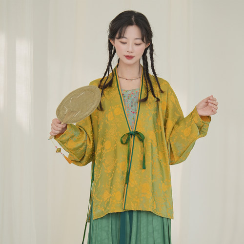 谜阿凰兰时飞机袖宋制提花汉服女