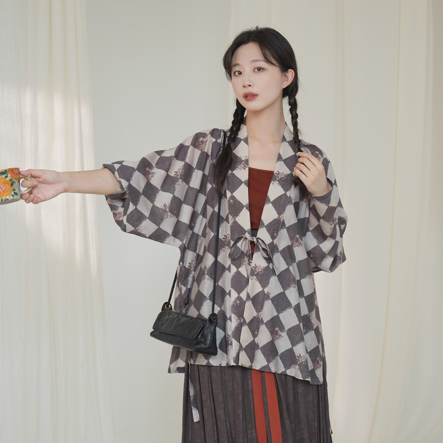 紫檀仿花罗褶裙宋制汉服半身裙女图片