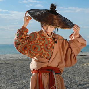 原创改良汉服 唐制汉服圆领袍天丝人棉灯笼裤 谜阿凰 半见圆领袍