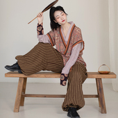 裤 谜阿凰梵因半臂仿花罗里衣唐制春夏季 短袖 子显瘦上班也能穿汉服