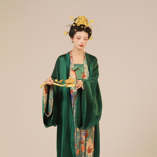 复原汉服女 19姆米桑蚕丝唐制齐胸裙醋酸缎披衫 谜阿凰 寻幽披衫