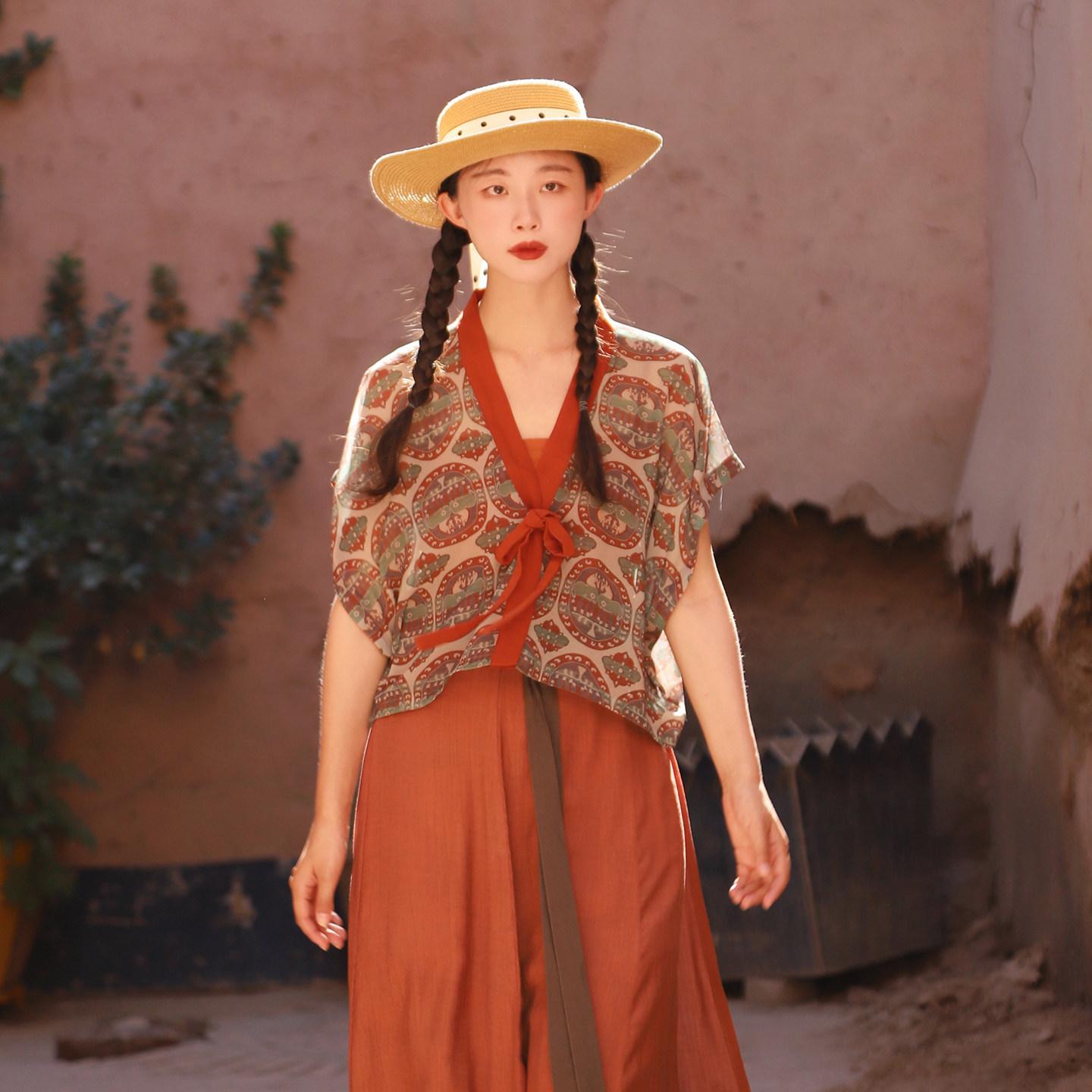 谜阿凰【纸鸢戏唐吴女背子】半臂夏季汉服上衣清凉女日常复原团窠