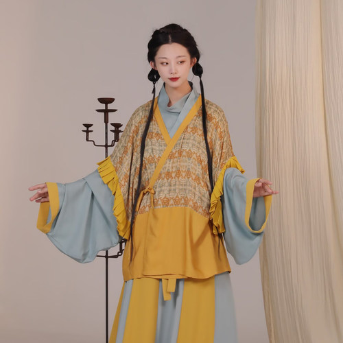 谜阿凰原创花型复原晋制汉服人棉