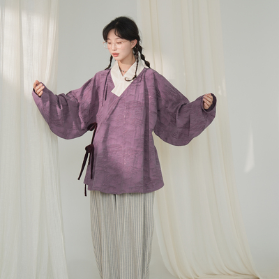 谜阿凰烟峦弓袋袖明制人丝汉服女