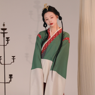 原创复原汉服上衣天丝晋制女襦破裙2025秋新款 谜阿凰 青青子衿