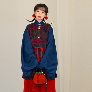 洛岭 春款 明制汉服原创改良马面裙日常通勤套装 大码 女装 谜阿凰