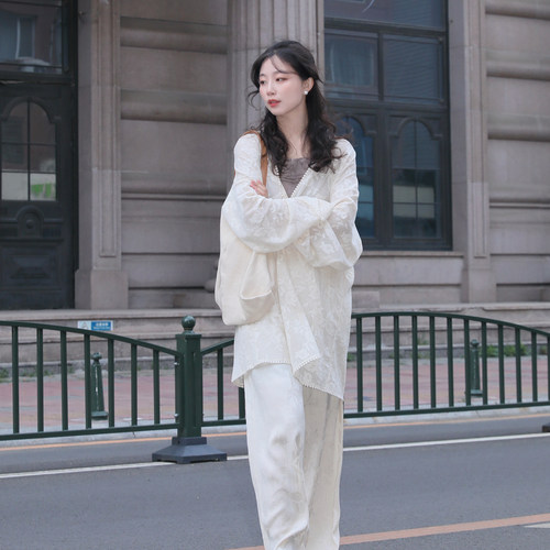 谜阿凰苏堤春晓阔腿裤汉服夏季裤