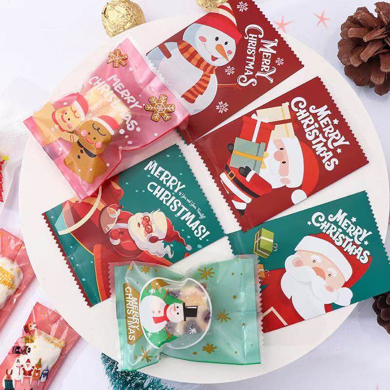 圣诞节雪花酥包装袋机封曲奇饼干牛轧糖饼干糖果家用磨砂透明袋