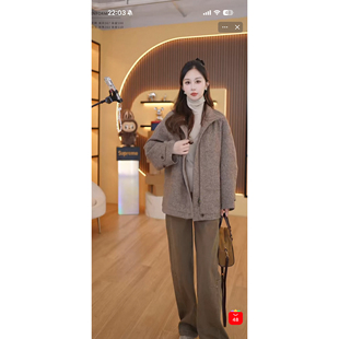 混色羊毛毛呢宽松中长款 SINBOS奥菲莉亚 羽绒大衣女 sweet大婷