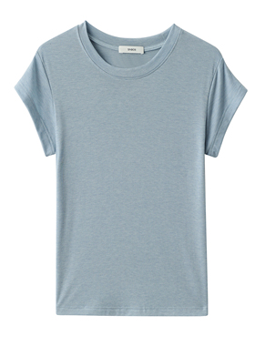 【天天yoko&SINBOS】夏季透气圆领T恤女天丝醋纤羊毛混纺短袖T恤