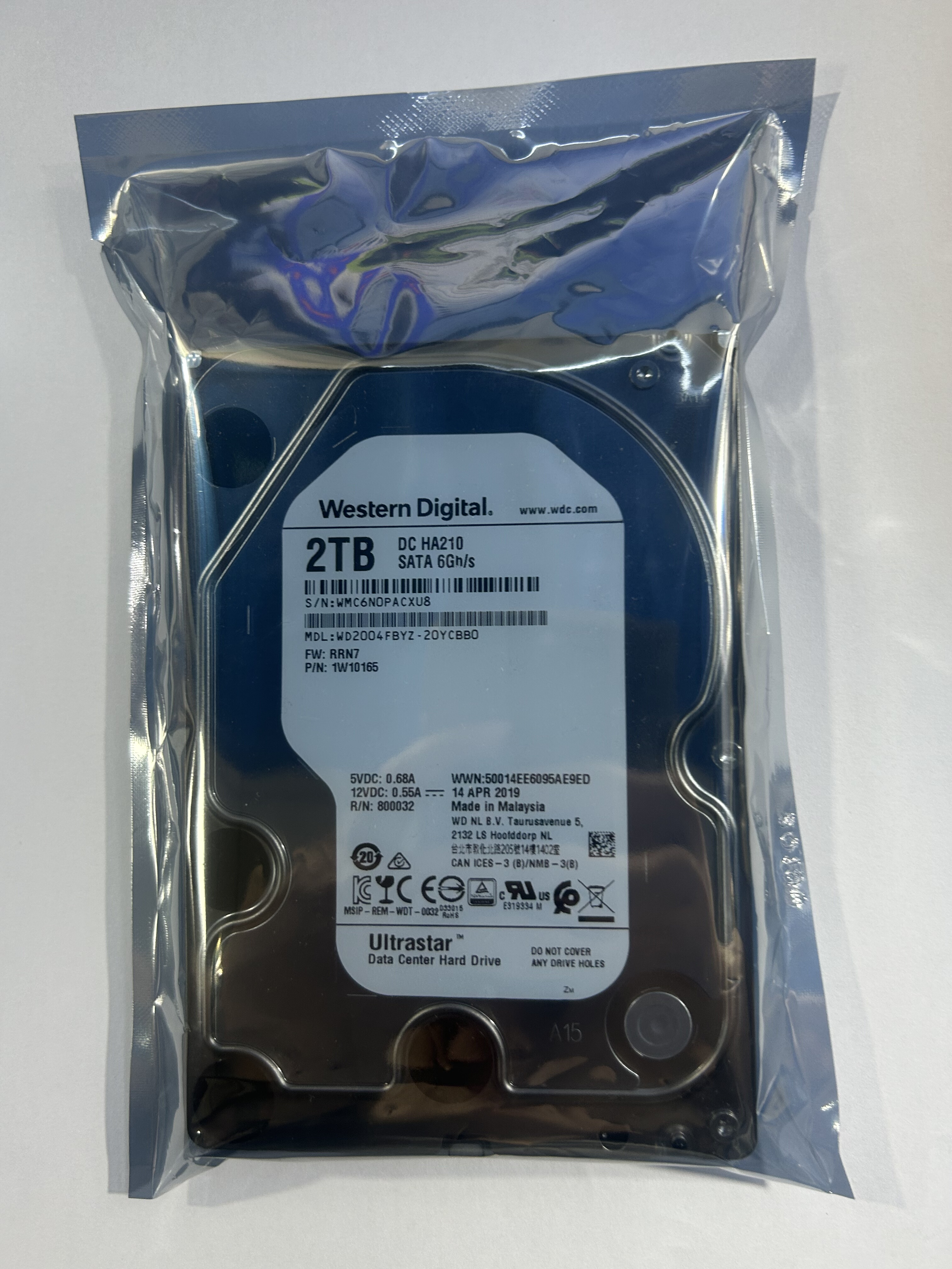 西数2T硬盘企业级HA210监控硬盘WD2004FBYZ-20YCBB0金盘2TB机械盘