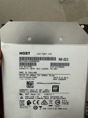 日立 10T 硬盘 HGST 10TB监控硬盘 企业 机械硬盘HUH721010ALE600