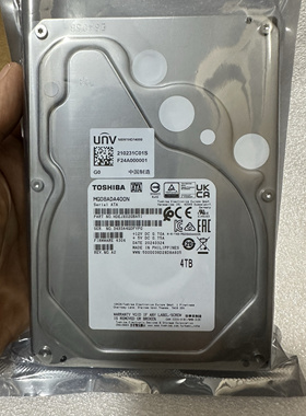 东芝4T硬盘MG08ADA400N企业级Toshiba 4TB监控台式机监控硬盘全新