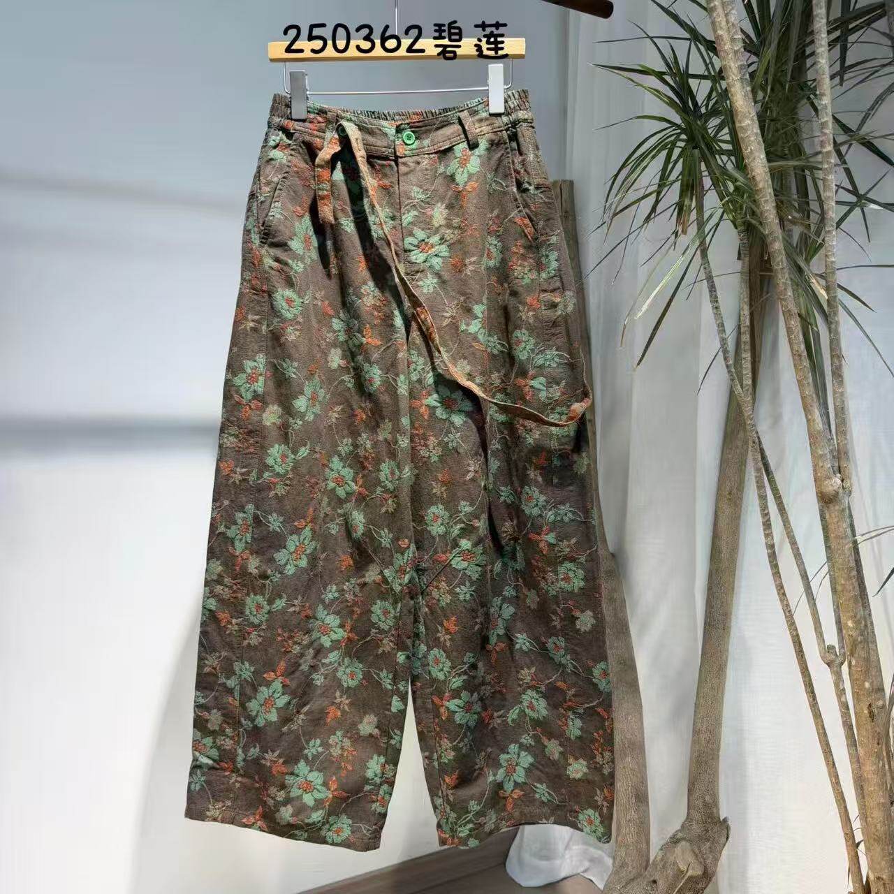 色织双面提花 单肩可脱卸背带裤250362