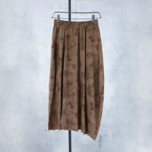 高定无吊牌建议慎拍 亚麻印花半身裙1071 155往上拍